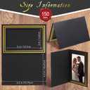 Fainne 150 Pack Photo Folders 4x6Inch Cardboard Picture Frame Photo Frame Thank You Cards Cardboard Folders Paper Greeting Cards Inserts for Portraits Christmas Wedding (4 x 6 Inch,Black and Gold)