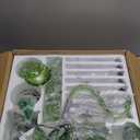 Bagood 8 Lights Green K9 Crystal Candle Chandeliers Lighting Modern Pendant Lights Candle Chandelier Lighting for Dining Living Room Bedroom Entry Elegant Decoration E12 Base, H22.8 x W27.2 Inch