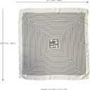 Mulberry Silk Feeling Head Scarf 27" Women's Fashion Square Neck Satin Scarfs for Bag Hair Scarves with Scarf Ring (A1-white Line)