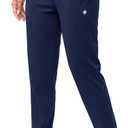 G Gradual Women's Fleece Lined Joggers High Waisted Water Resistant Thermal Winter Sweatpants Running Hiking Pockets (Navy) L