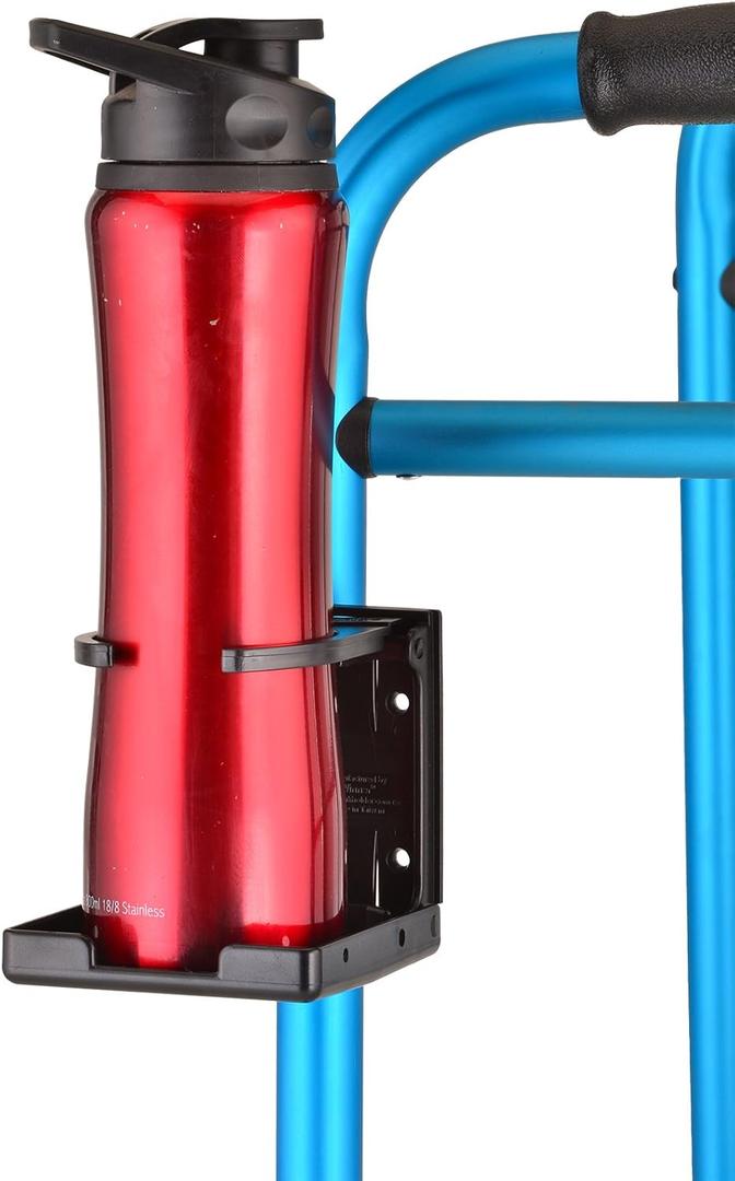 NOVA Cup Holder for Walker, Rollator, Transport Chair, Wheelchairs  Universal Fit on Round Tube Only, Adjustable & Foldable Drink Holder (1 Count (Pack of 1))