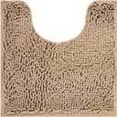 Toilet Base Mat U-Shaped Contour Toilet Rug Bathroom Rugs Extra Thick Non Slip Bath Mat for Bath Room Floor Restroom U 20"x23" Khaki