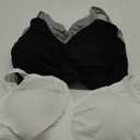 Lemef 3-Pack Seamless Sports Bra Wirefree Yoga Bra with Removable Pads for Women (3X-Large, Black&white&grey)