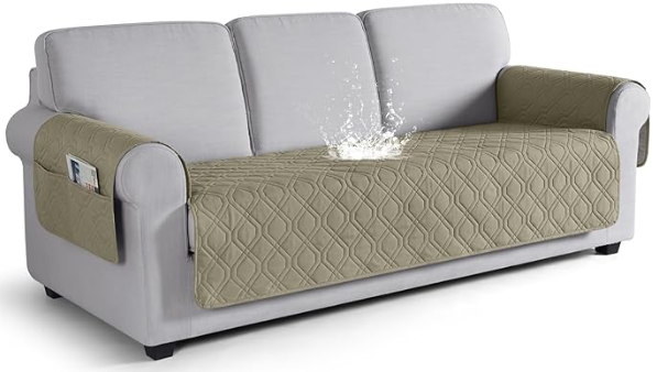 VANSOFY Couch Cover, Waterproof Sofa Covers Washable Slipcover Furniture Protector Couch Seat Covers NonSlip Couch Cover for Dogs, Pets(Sofa, Taupe)