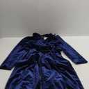 Omoone Women's Slim Notch Lapel Long Vintage Velvet Trench Coat Dress,S