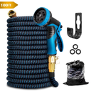 Kotto Garden Hose 100 ft, Kink Free Flexible Water Hose with 10-Pattern Spray Nozzle, Lightweight Hose Pipe, Leak Proof, 3/4" Swivel Connectors, Super Fabric, Portable Storage Strap