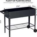 Elevate 2Pcs 32" Tall Raised Garden Bed with Wheel,Planter Box for Backyard,Outdoor Garden, Patio, Balcony, 400lb Capacity, Grey