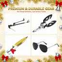 Fishing Tackle Advent Calendar 2025 for Men Teen Boys - 24 Days Christmas Countdown with Lures, Tackle, Tools - Surprise Christmas Fishing Tackle Box Xmas Gifts for Fisherman, Dad, Husband, Boyfriend