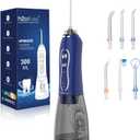 H2ofloss Water Dental Flosser Pick for Teeth: 5 Modes Cordless Portable 300ML Larger Tank Water Teeth Cleaner IPX7 Waterproof Flossing Cleaning Picks for Home Travel Dark Blue