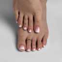 BTArtbox Press on Toenails Short, Pink Ombre Toenail Press Ons Square for Women, Light Weight & Fit Perfectly Press on Toe Nails with Glue, Fake Toenails in 16 Sizes 32 Toenails Kit, Baby Boomer Pink