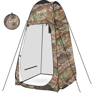 AKOZLIN Portable Pop Up Shower Privacy Shelters Instant Tent Dressing Changing Outdoor Camping Toilet Tent Camouflage, 6.2ft High-39.4"width