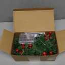 Christmas Garland with Lights, 6 FT Battery Operated Garland with 60 LED Lights, Timer, Lighted Garland with Berries Pine Cones for Mantle Stairs Railing Home Xmas Decoration Indoor