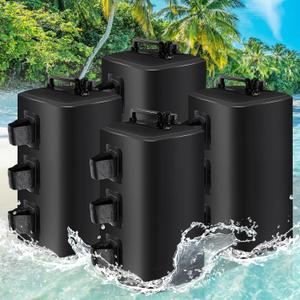 FRUITEAM Canopy Weights Set of 4, 220LBS Water Weights for Canopy Tent Legs, 4 * 25L Water Weight Bag, Weatherproof Pop Up Tent Weight for Gazebo, Patio Umbrella, Carport, Black
