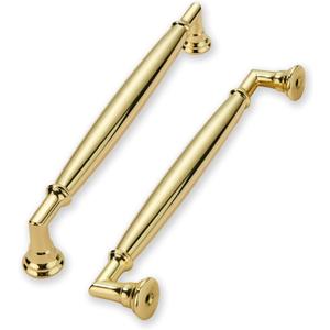 khtumeware 10 Pack 5 Inch(128mm) Polished Brass Cabinet Pulls Heavy Duty Solid Cabinet Handles Kitchen Cabinet Hardware for Cupboard Drawer Handles