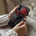 for iPhone 16 Case CuteWireless Charging Compatible Dual-Layer Hard Shell + Silicone Cover - Trendy Wildflower Design Protective Phone Case for Women - Goth Fantasy Raven