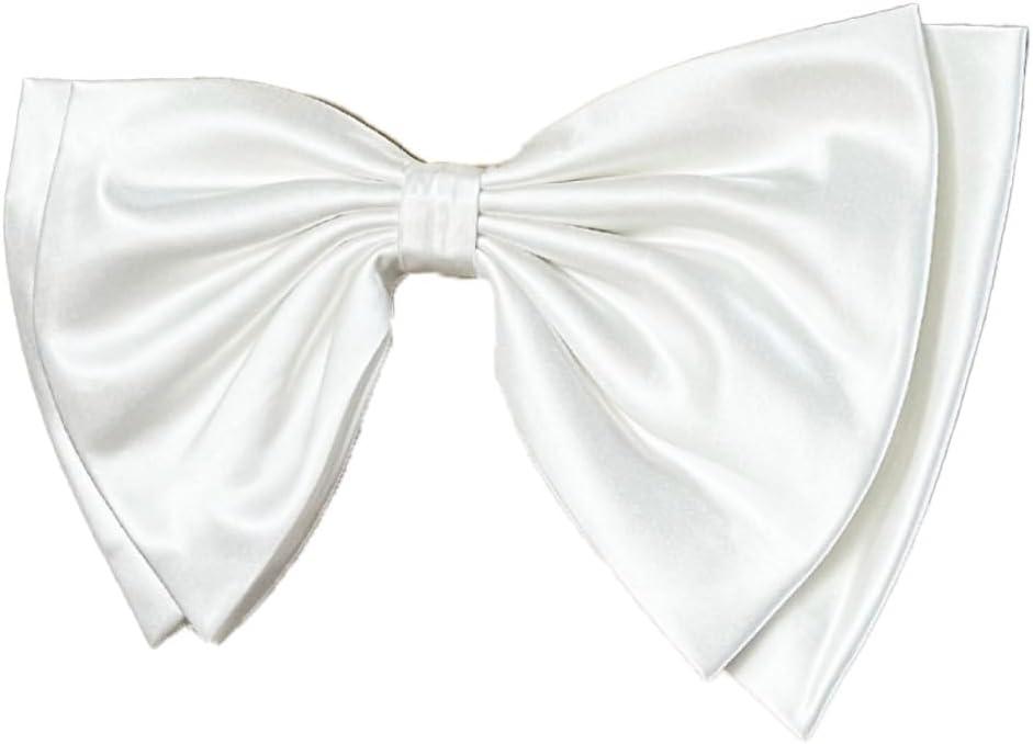 saqulopr Add on Bow for Wedding Dress Decoration Detachable Satin Bowknot (White-one layer)