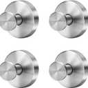 Silver Suction Cup Hooks for Shower Waterproof - No Drill Stainless Steel Towel Hooks for Bathroom Wall, Kitchen, Glass, Mirror, Tile - Ideal for Hanging Towels, Robes, and Loofahs(4 pcs)
