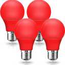 Red Light Bulb for Outdoor Porch, 5W(40W Equivalent) E26 Base LED Red Bulb for Halloween, Christmas Decoration, A15 LED Bulbs Night Lighting for Indoor Bedroom Sleep, Mood Holiday Lighting, 4 Pack