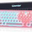 Womier 60% Percent Keyboard Pink Mechanical, QMK/VIA Creamy Gaming Keyboard Topographic, Hot Swappable Gasket Mount RGB Wired Key Board & Translucent Keycaps(VK66 PRO)