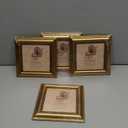 5x5 Picture Frame with Real Glass, 4 set Ornate Vintage Picture Frames for Wall or Tabletop Display, Gold 5 x 5 Frame for Wall home best gift