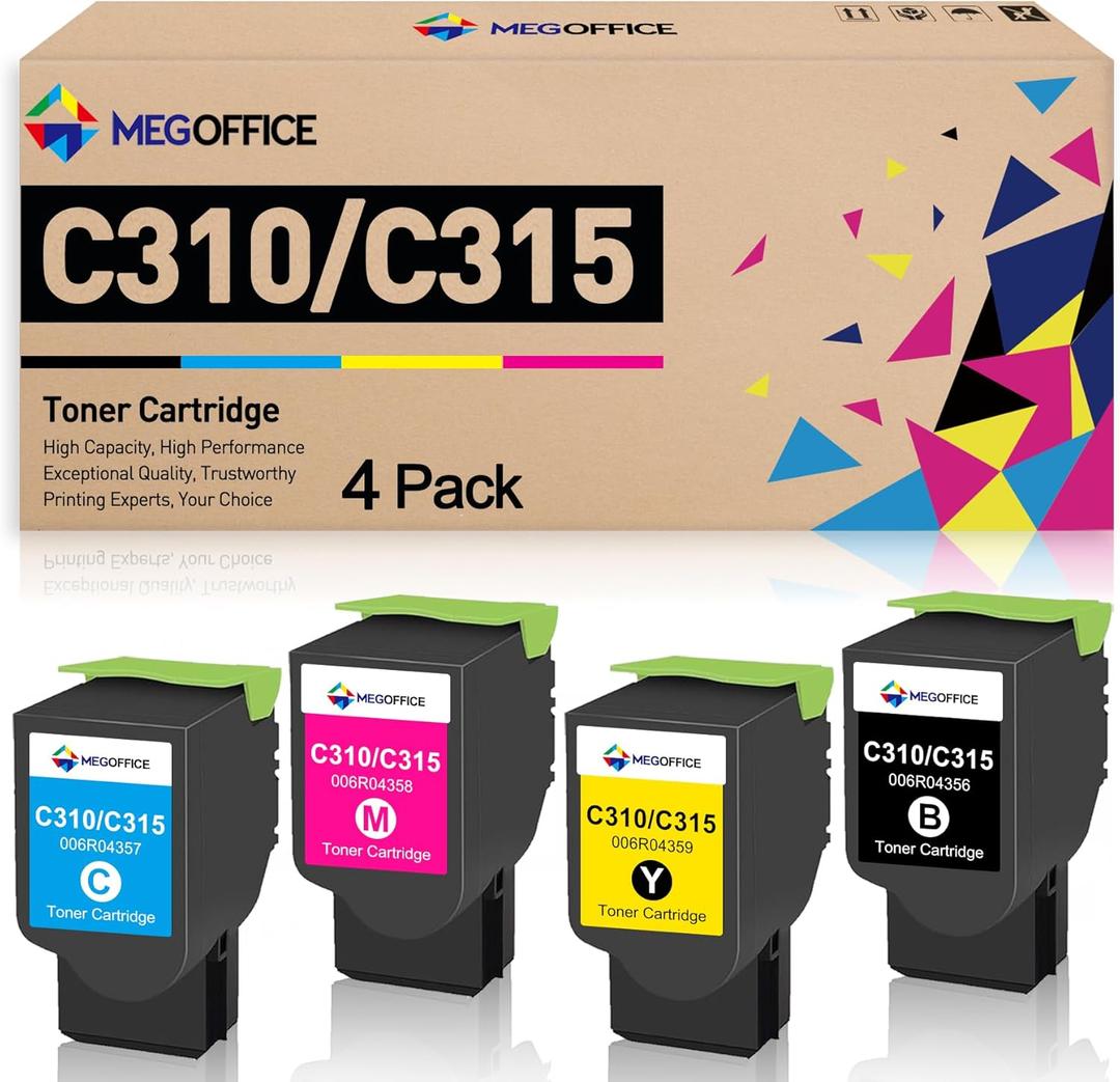 Compatible Toner Cartridge Replacement for Xerox C310 C315 C310DNI C310DNIM C315 C315DNI Printer (006R04356 006R04357 006R04358 006R04359, 4 Pack)
