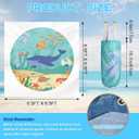 6.5 X 6.5Ft Baby Beach Pool, 2 in 1 Square Portable Cartoon Ocean Theme Toddler Beach Puddle, Waterproof Sandproof Cute Toddler Paddling Pool Beach Blanket with Carrying Bag for Boys Girls
