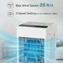 Grelife Evaporative Air Cooler with 10L(2.64 Gal) Large Tank,8 Speeds & 3 Wind Modes, 80° Oscillation,24H Timer, Remote Control, LED Display, Mist & Humidifier Function for Home Office Bedroom white