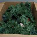 Remote Control&Super Long&8 Modes-18Ft Prelit Snowy Bristle Pine Christmas Garland for Stairs Door Porch Mantle Outdoor Indoor,100 Warm White&Color Switch Lights,Timer,460 Branches 165 Berry Pinecone