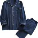 Rfmfkkg Couple Pajama Set Men'S And Women'S Long Sleeve Plaid Two Piece Velour Warm Home Loungewear large