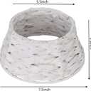 7.5-Inch Mini Christmas Tree Collar, Handcrafted Woven Hyacinth Holiday Rattan Tree Skirt Accessory-White