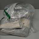 OJIA Washable Area Rugs 4'x6', Striped Outdoor Rug Cotton Woven Entryway Rugs Indoor Patio Rugs Carpet Large Area Rugs for Bedroom/Porch/Deck/Backyard/Camping/Living Room (Blue/White/Tan)