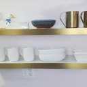 Floating Shelves, Wall Mounted Shelves, Wall Shelves for Living Room Decor, Bedroom, Office, Kitchen, Bathroom, Modern White Shelf With Invisible Brackets, Set of 2 (Gold, 36 Inches)
