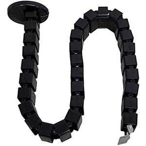 Progressive Automations Heavy Duty Adjustable Cable Management Snake. Standing Desk Accessories. Cable Management Organizer - Black, 2 pack