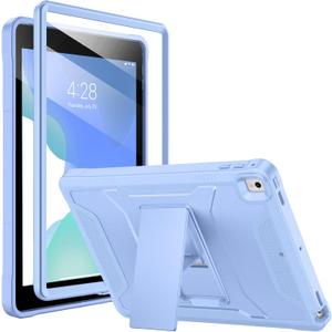 Soke Case for iPad 6th/5th Generation 9.7 Inch 2018/2017,with Built-in Screen Protector and Kickstand, Rugged Full-Body Heavy Duty Protective Cover for Apple iPad Air 2 /Pro 9.7 - Light Blue