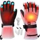 Telguua Heated Gloves for Women Men,Electric Rechargeable Heated Work Glove Ski Mitten Waterproof Touchscreen Heated Gloves (Large, White)