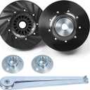 2PCS Upgraded 4.5 Inch Angle Grinder Backing Pad, 4-1/2" X 5/8"-11 Rubber Backing Pad for Resin Fiber Disc, Used for Various Sanding and Polishing Applications, with Wrench and 2 Locking Nuts