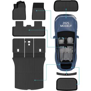 for New 2025 Tesla Model Y Juniper TPE Floor Mats & Front Rear Cargo Mat Full Cover Rear Trunk Mats Fit for New Version Tesla ModelY Juniper Accessories