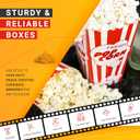 110 Movie Night Popcorn Paper Boxes Buckets 7.75 Inches Tall Large Box & Holds 46 Oz Old Fashion Vintage Retro Party Design Red & White Colored Nostalgic Carnival Stripes Bags & Tubs various qty avail