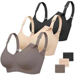 Vinfact 3 Pack Nursing Bras for Breastfeeding Comfort Maternity Bras for Pregnancy Wireless Seamless Breastfeeding Bras 2XL