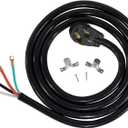 Certified Appliance Accessories 50-Amp Appliance Power Cord, 4 Prong Range Cord, 4 Wires with Eyelet Connectors, 10 Feet, Copper Wire