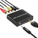 HDMI ARC Adapter, ARC Audio Extractor with Digital Optical TOSLINK SPDIF Coaxial and Analog 3.5mm RCA Stereo HDMI ARC to RCA Audio Converter (Black)