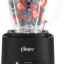 Oster Vortex Glass Blender, Reversible Steel Blades, 800 Watt, Black