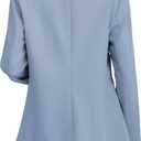 ELLEVEN Women's Blazer Business Casual Lightweight Suit - Long Sleeve Slim Fit Work Office Jacket with Pockets (Blue, S)