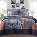 Yvooxny King Quilt Set Reversible Lightweight Bohemian Paisley Patchwork Cotton Quilted Bedspread Coverlet Set 3-Piece Bedding Set with Pillowcases for All Seasons, King Size, 108 * 96 Inches