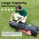 Golf Travel Bags for Airlines with Hard Case Top & Wheels, Hard Shell Top Protect Golf Club, Made of 1680D Heavy Duty Oxford, Internal Strap for Fixing, Lightweight and Easy to Maneuver