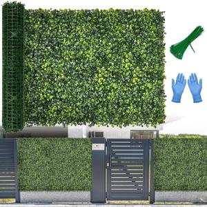 Artificial Boxwood Roll Panel Backdrop: 40"X120" UV-Anti Greenery Faux Grass Wall Hedge for Indoor Outdoor Green Decor & Backyard Background Decorations Fence Covering Privacy