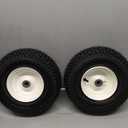 New Air Filled Lawnmower Tires on Wheel 13x5.00-6", 3" Centered Hub, 3/4" Greased Bushing Turf Tire Tubeless with Rim for Lawn Mowers & Garden Tractors (2 Pack) 135006