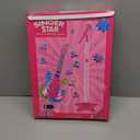 Guitar and Microphone Play Set for Girls, Karaoke Machine with Music & Light, Microphone Toys with Stand, Adjustable Height Guitar Toys for Kids, Toddlers, Child (Red)