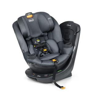 Chicco Fit360 ClearTex Rotating Convertible Car Seat with 360 Degree Rotation for Rear-Facing and Forward-Facing, LeverLock Self-Tensioning Lock System, Carbon/Grey