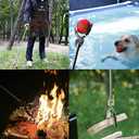 FTH All Stainless Steel Grabber Reacher Pickup Tool Heavy Duty Trash Picker Log BBQ Fireplace pits Snake Tongs Plogging Tool (60 Inch)